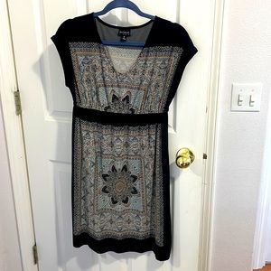 EnFocus Studio cap sleeve, mid length, gathered high waist dress